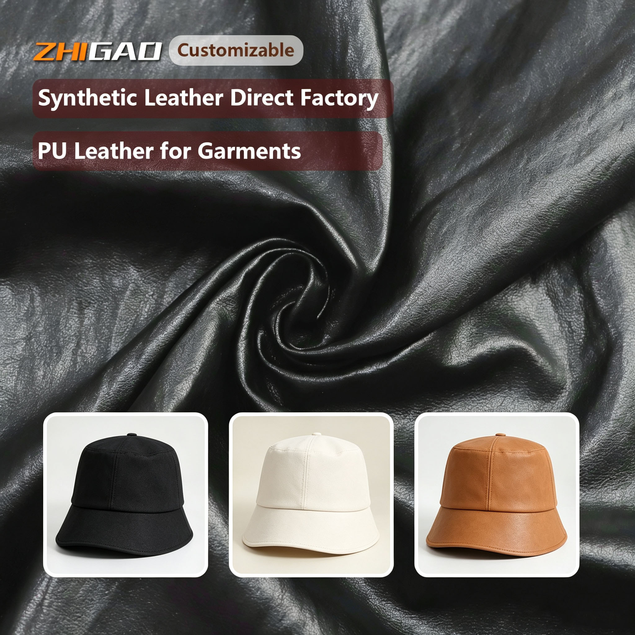 Premium Shaping PU Leather Fabric for Hat Brim | Garments Leather for Brim |  Xianggao Leather Factory