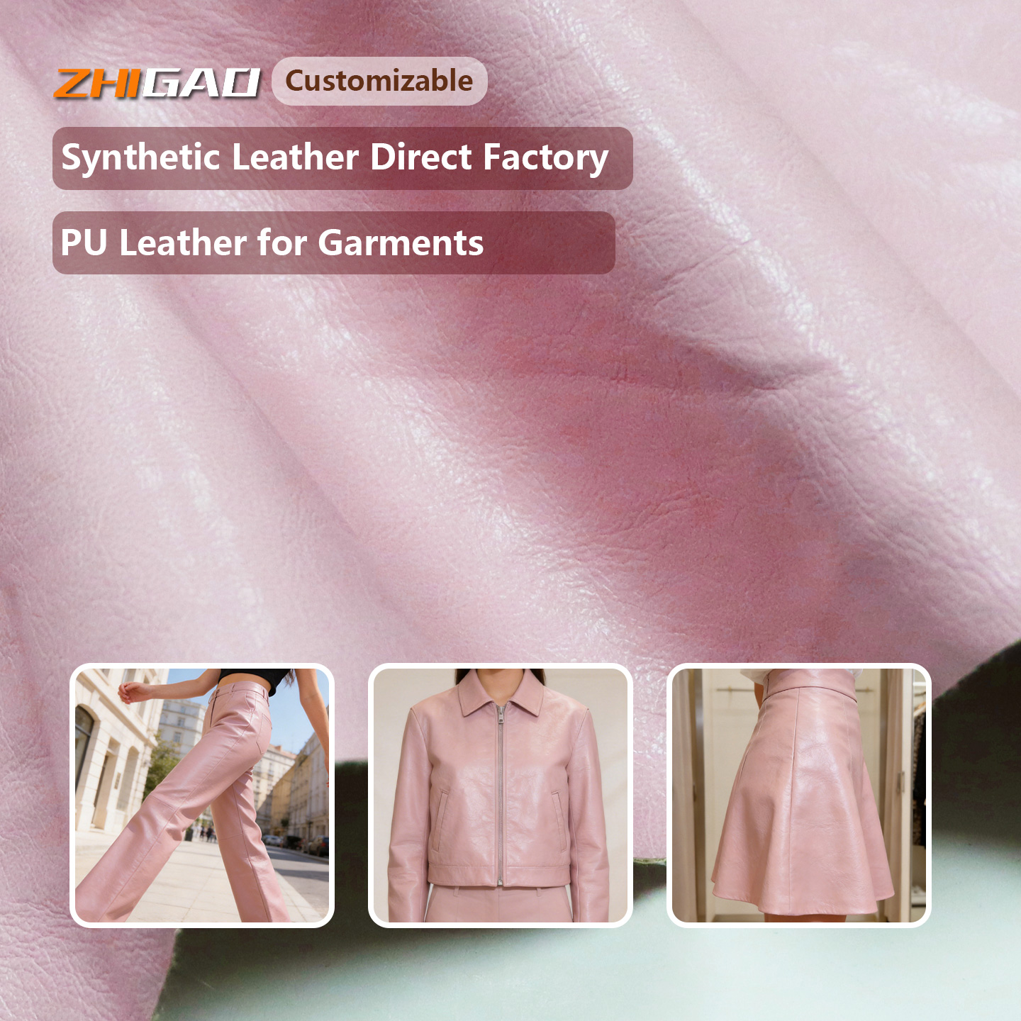New Design Garments Leather for Coats | Fashion Durable PU Leather Fabric | Xianggao Leather Factory